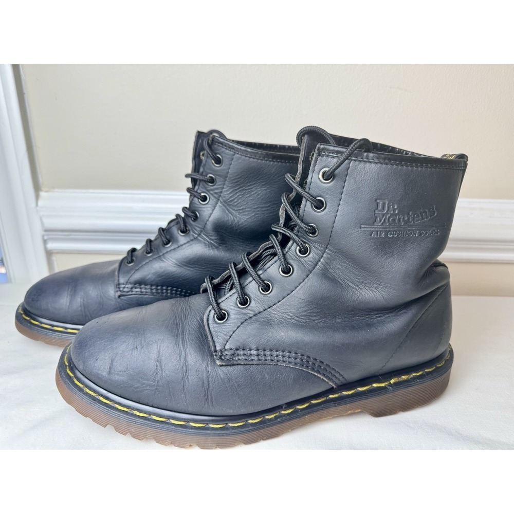 Vintage Dr. Martens 1460 Made In England Black Leather Boots 8-Eye Combat Shoes